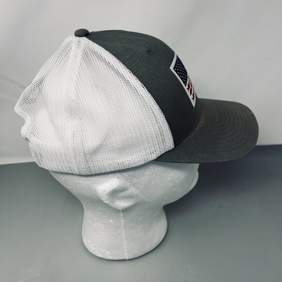 Columbia Unisex Hat O/S Green White Mesh Snapback PFG Fish Flag Patch Cap - Picture 2 of 8